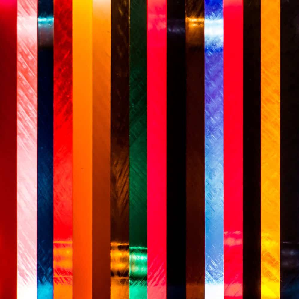 light through Stack of different colours Cast Acrylic Sheet